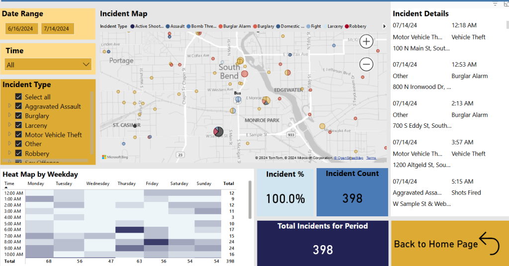 South Bend Police map crime stats, crime data